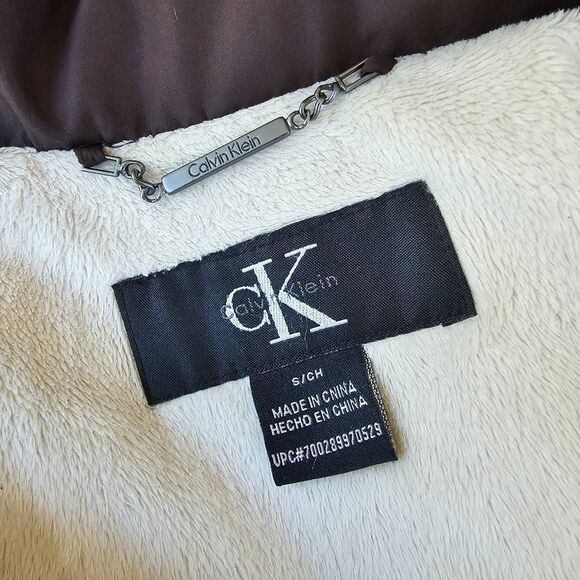 Calvin Klein Women’s Brown Puffer Jacket S Down Filled Quilted Coat Warm - Picture 7 of 9
